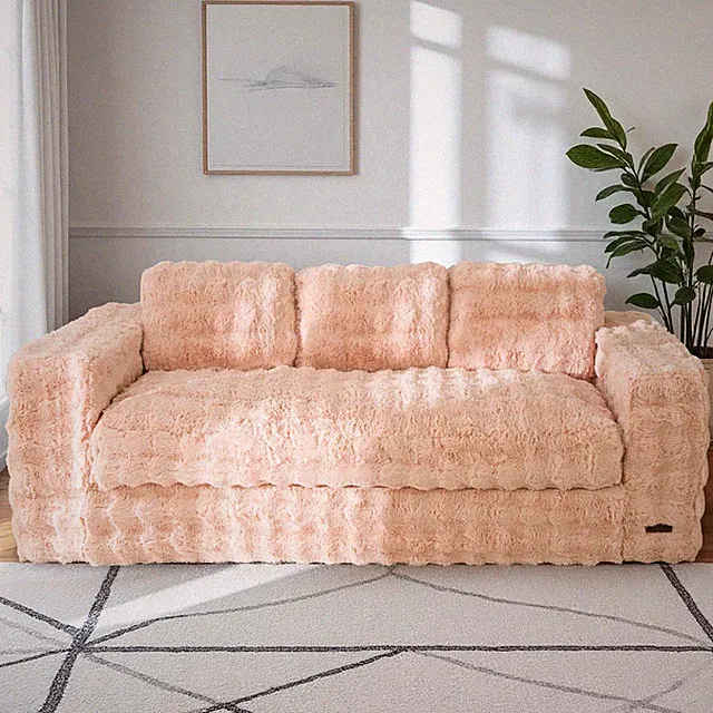 MAXYOYO 2/3 Seater Boneless Sofa Couch with Pillows,Comfy Plush Floor Sofa