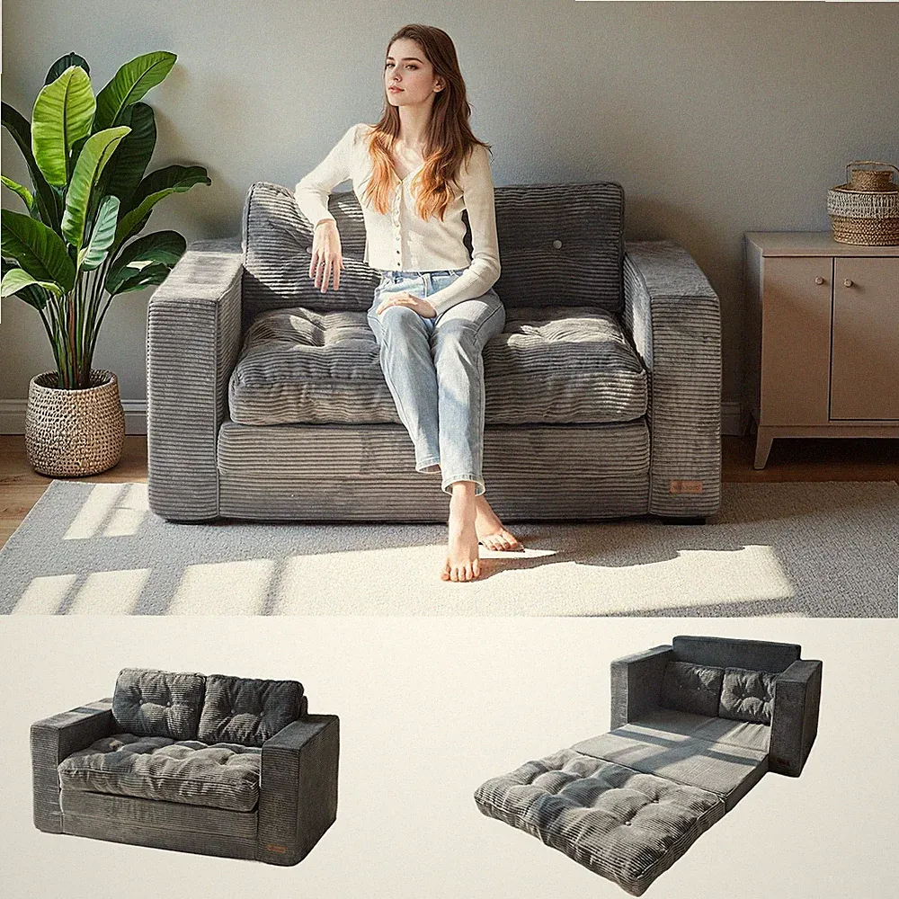 MAXYOYO 2 in 1 Convertible Sofa Bed, Folding Couch Bed with Pillows,No assembly