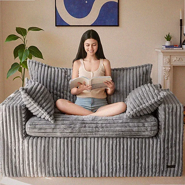 MAXYOYO Boneless Couch, 59-Inch Couch in a Box, Deep Loveseat