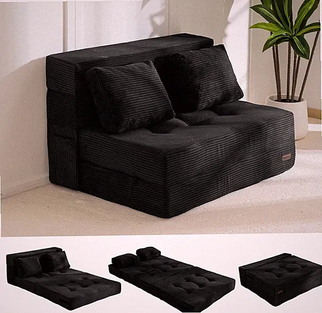 MAXYOYO Convertible Sofa Bed, Fold Out Loveseat Sleeper Sofa with Pillow, 4 in 1