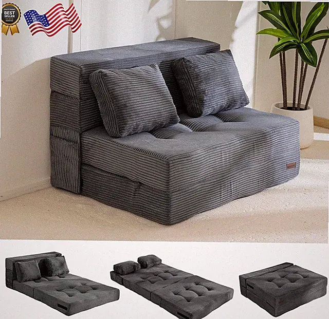 MAXYOYO Convertible Sofa Bed Fold Out Loveseat Sleeper Twin Dark Grey NEW