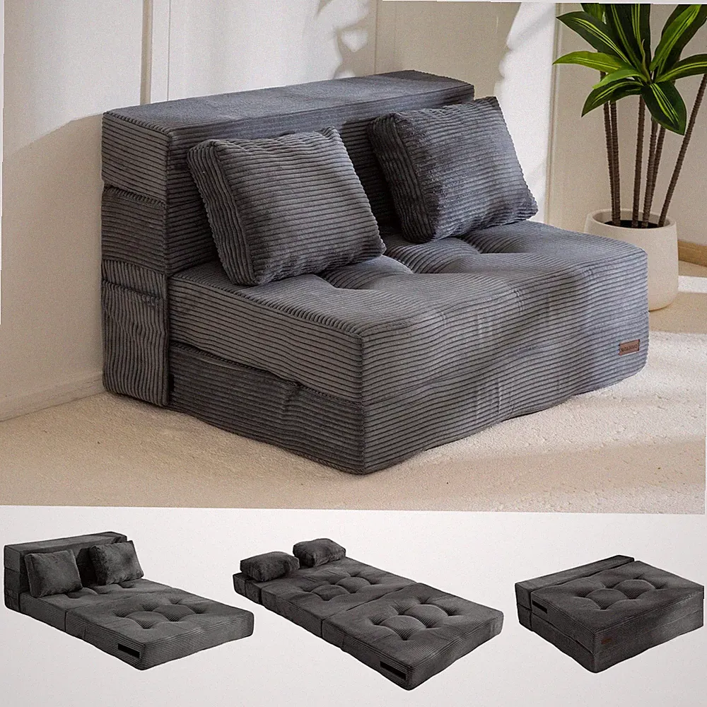 MAXYOYO Convertible Sofa Bed, Fold Out Sofa Couch with Pillow for Adults Lovesea
