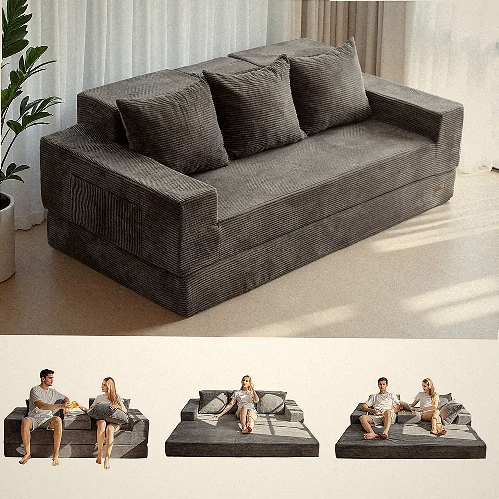 MAXYOYO Convertible Sofa Bed,Folding Lounger 4-in-1 Boneless Sofa ,Floor Sofa