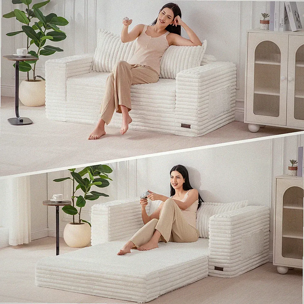 MAXYOYO Convertible Sofa Bed,Futon bed for Small Spaces, 2-in-1 Boneless Sofa