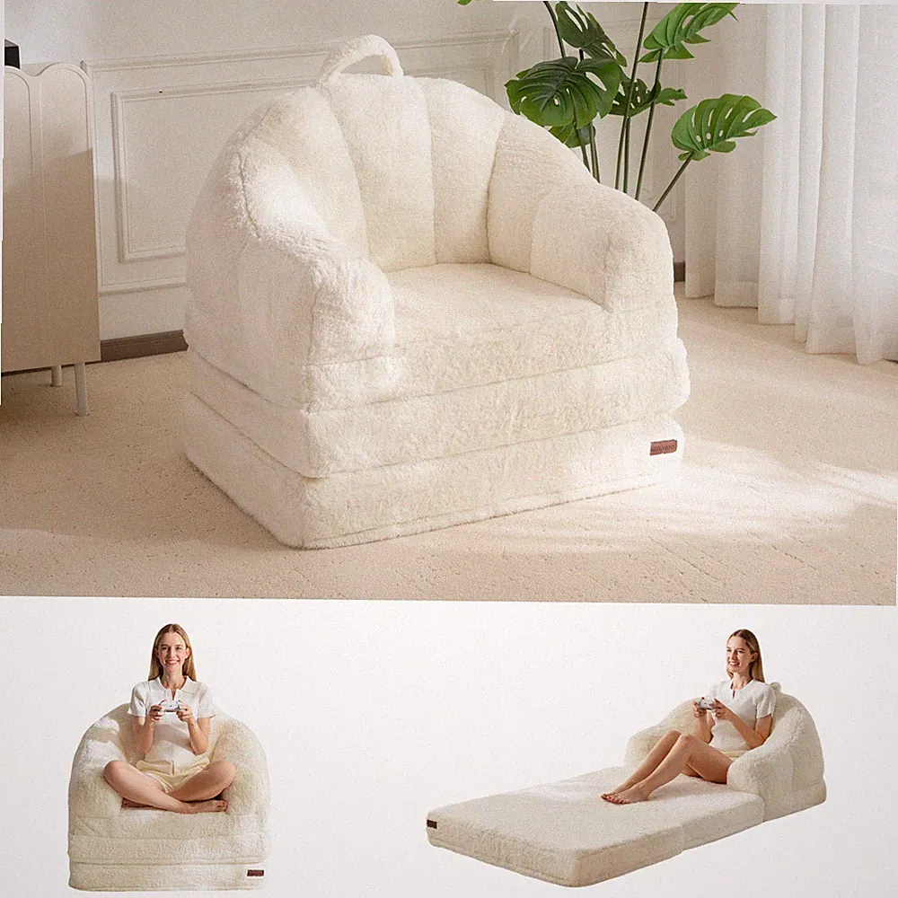 MAXYOYO Folding Sofa Bed,2-in-1 Convertible Sofa, Bean Bag Chair with Armrests