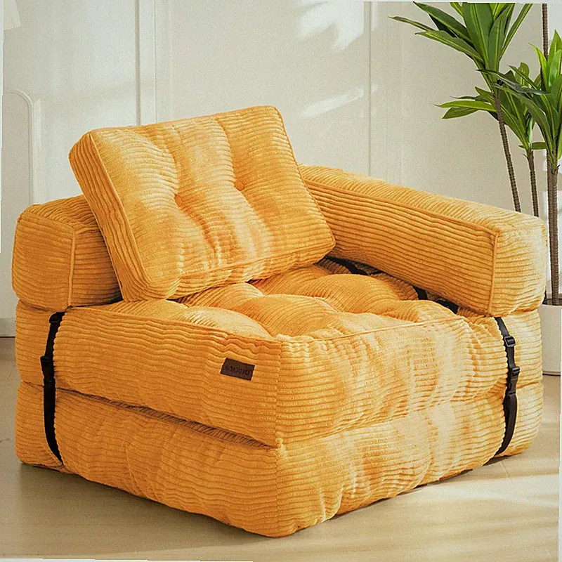 Maxyoyo Folding Sofa Bed L-Shaped Convertible Sofa Bed Foldable Sleeper Pillow