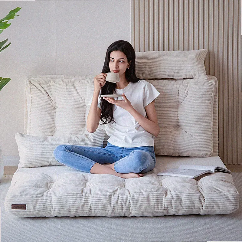 Maxyoyo Folding Sofa Bed Tufted Bean Bag Bed Pillows Floor Mattress For Adults