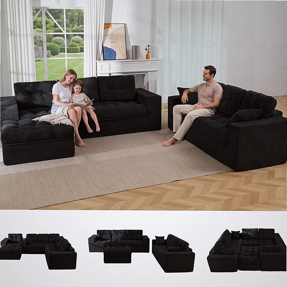 MAXYOYO Modular Sectional Sofa , Cloud Boneless Couch with Layered Cushion