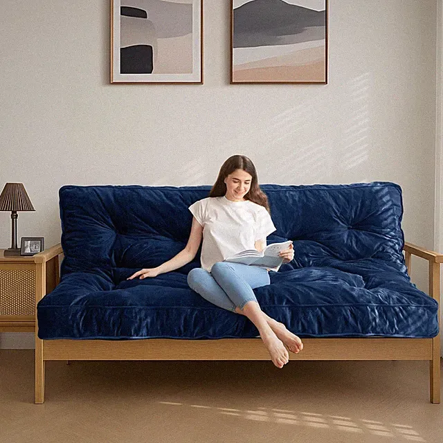 MAXYOYO Navy Full Futon Sofa Couch Floor Mattress