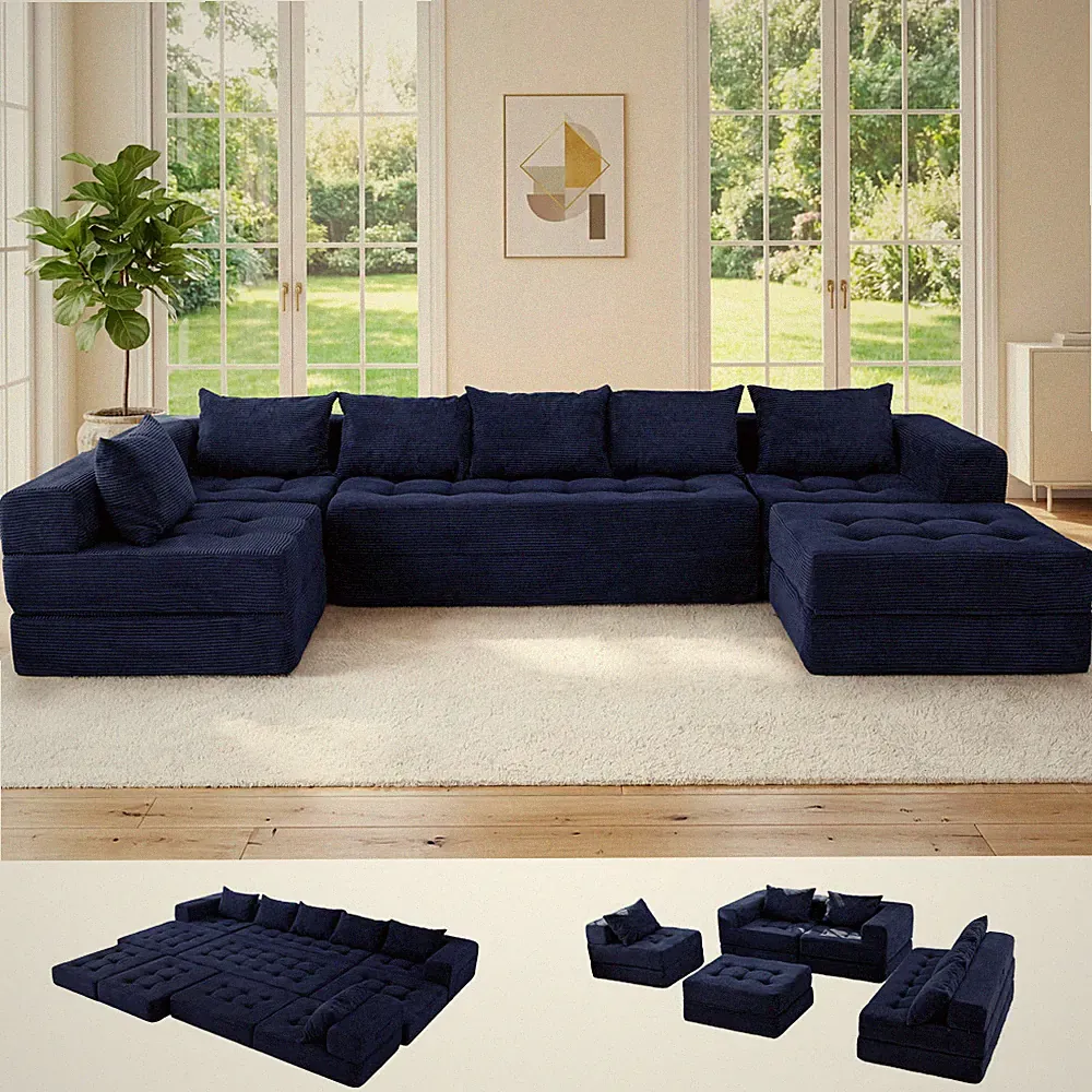 MAXYOYO Sectional Sofa Couch,Convertible Sofa Bed,Sofa Set for Living Room