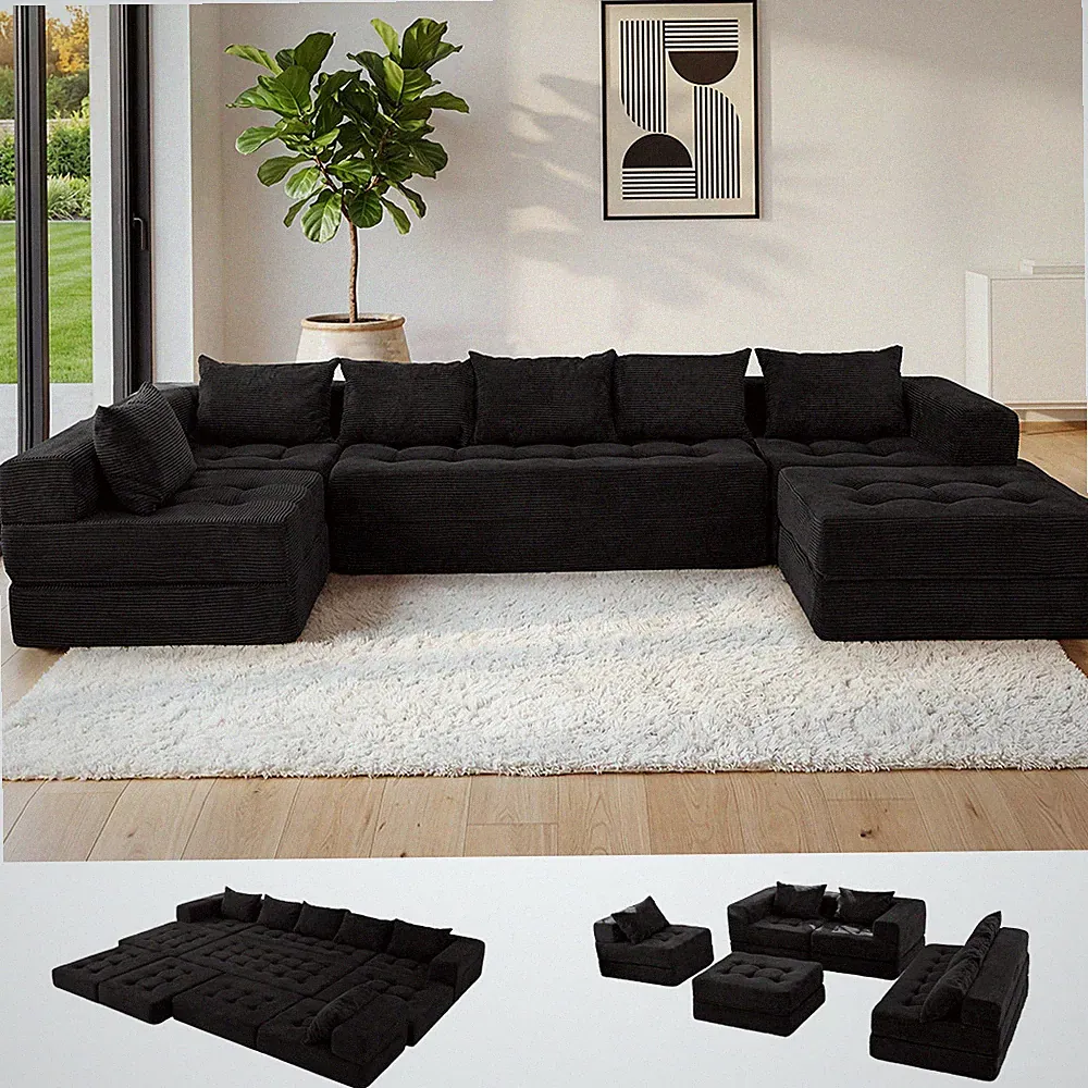 MAXYOYO Sectional Sofa Couch,Convertible Sofa Bed,Sofa Set for Living Room