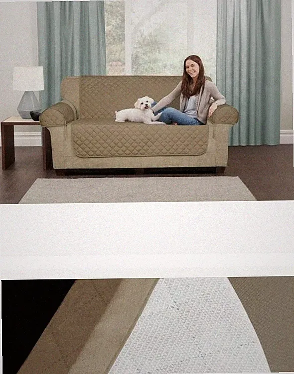 Maytex slipcover Loveseat Pet Cover 3 Piece Waterproof Quilted Suede NEW