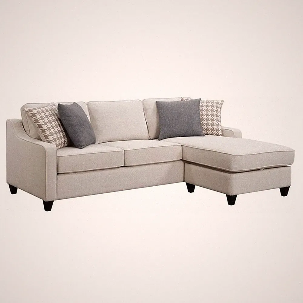 Mcloughlin Upholstered Sloped Arm Sectional Sofa Platinum