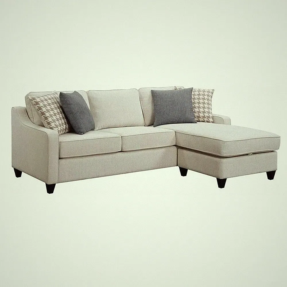 Mcloughlin Upholstered Sloped Arm Sectional Sofa Platinum