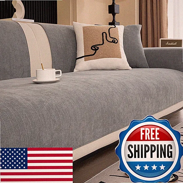 Mdsasfd Chenille Sectional Sofa Covers Herringbone Couch Covers Washable For