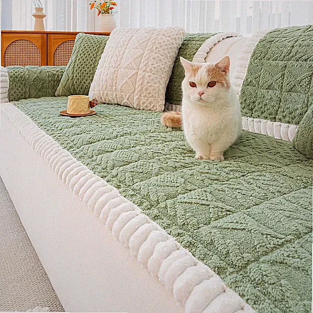 MDSASFD Couch Cover Green Geometrical 27.6"x27.6"