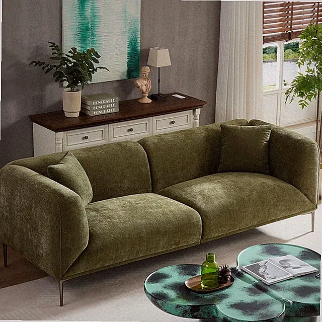 MEETAKING 82.7" Modern Sofa, 3-Seater Boucle Couch with Metal Legs, Luxury Deep