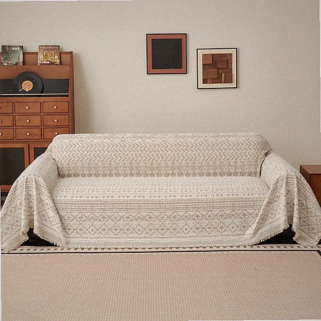 MEETSKY Boho Couch Cover for Sectional Sofa, Chenille Loveseat Sofa Covers Washa