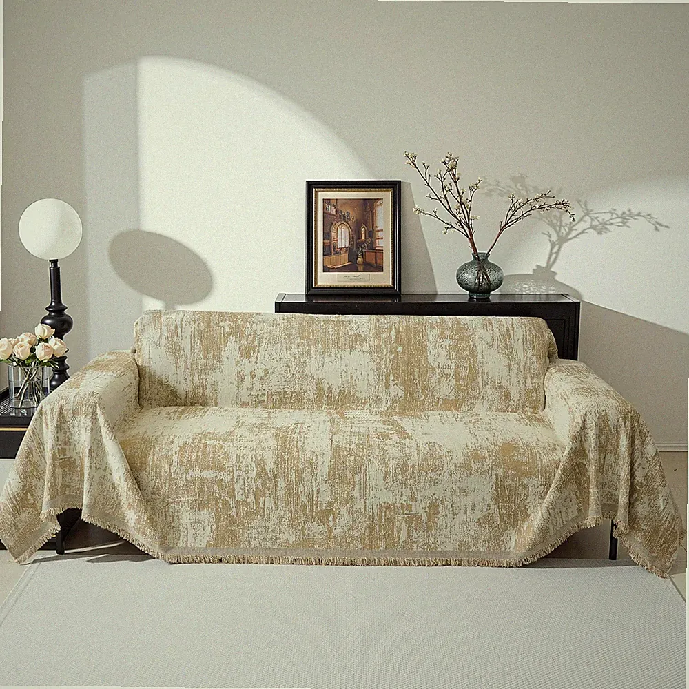 MEETSKY Oversized Sectional Sofa Couch Cover - Abstract Geometric 91"x150"