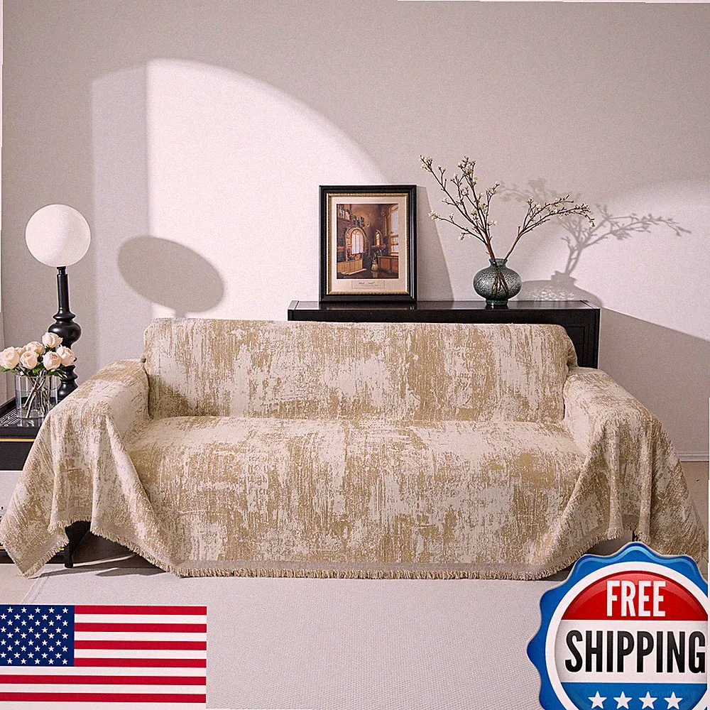 MEETSKY Oversized Sectional Sofa Cover - Abstract Geometric Couch Protector 91x1