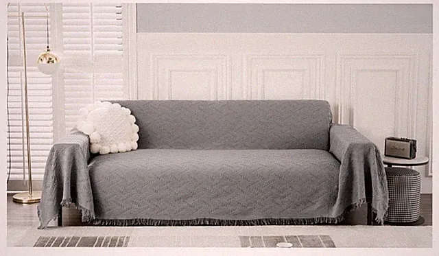 MEETSKY Sofa Covers Couch Cover Sectional L Shape Couch XXL 91x134” Gray