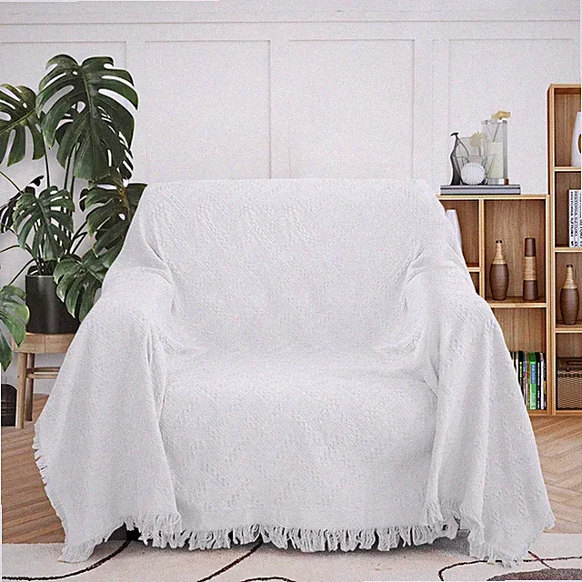 MEETSKY White Couch Cover Loveseat Recliner, Futon Sofa Slipcover Blanket