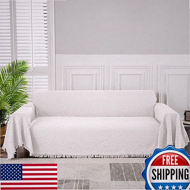 MEETSKY White Washable Sofa Cover Couch Cushion Sectional - Cotton Blend