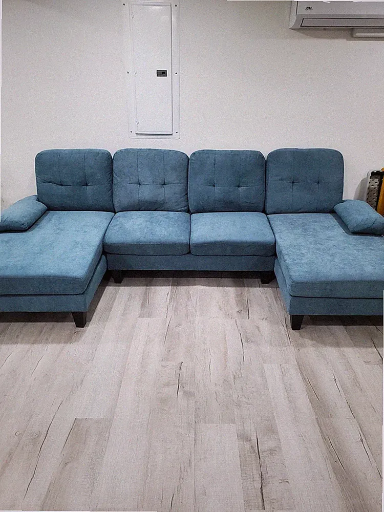 Meilocar Sectional Couches for Living Room, 4 Seat Sofa Set with Double Chaise