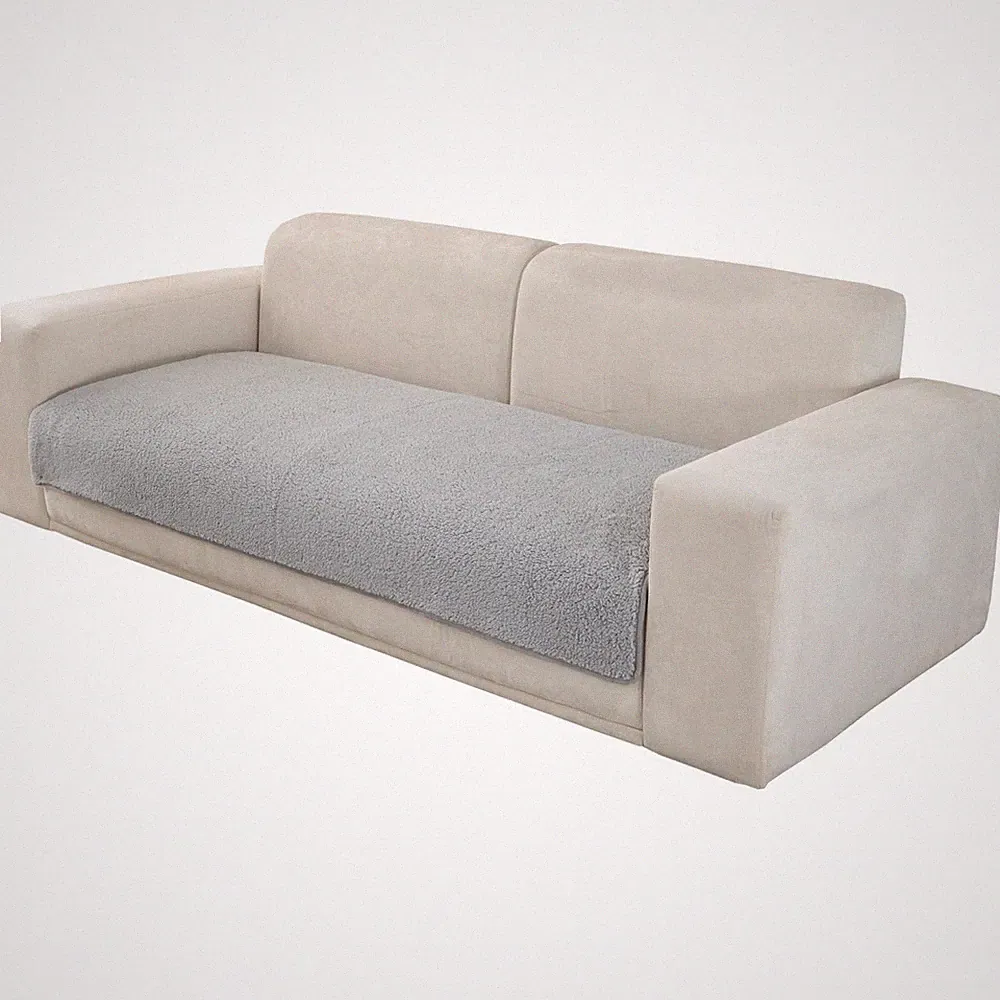 MELLYKORAN Sherpa Fleece Sectional Sofa Cover Non Slip Gray 28x70