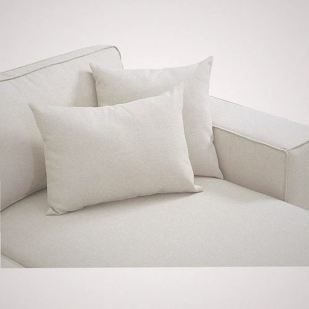 Melrose 99 inch Modular Sectional Sofa with Ottoman in Beige Linen Fabric