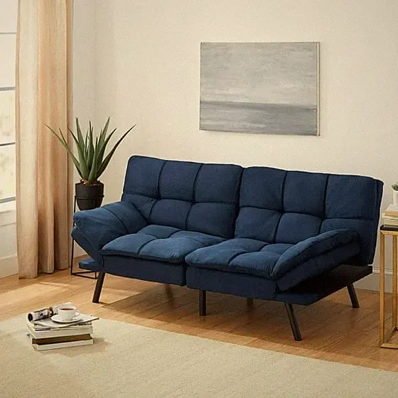 Memory Foam Futon Sleeper Sofa Bed Couch Convertible Foldable 72 inch