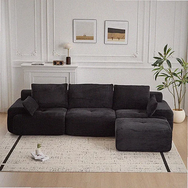 Memory Foam Modular L-Shaped Sofa – Modern Minimalist Lounge Couch
