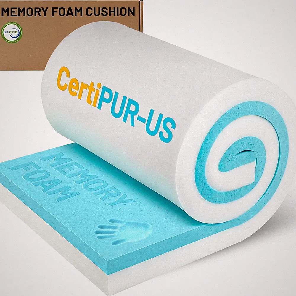 Memory Foam Pad 1 Inch Thick Gel Cushion For Sofa Bed Chair RV Outdoor Camping