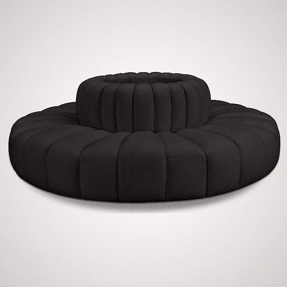 Meridian Furniture Arc Black Vegan Leather Modular Sectional