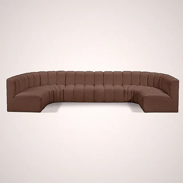 Meridian Furniture Arc Brown Vegan Leather Modular Sectional