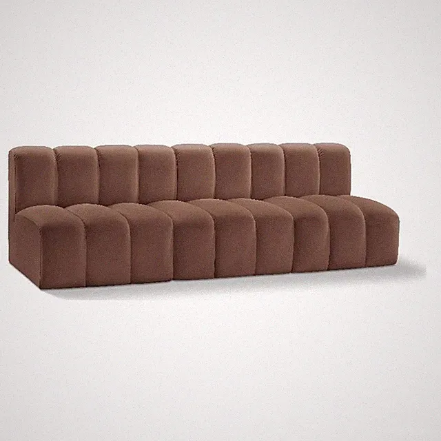 Meridian Furniture Arc Cognac Vegan Leather Modular Sectional
