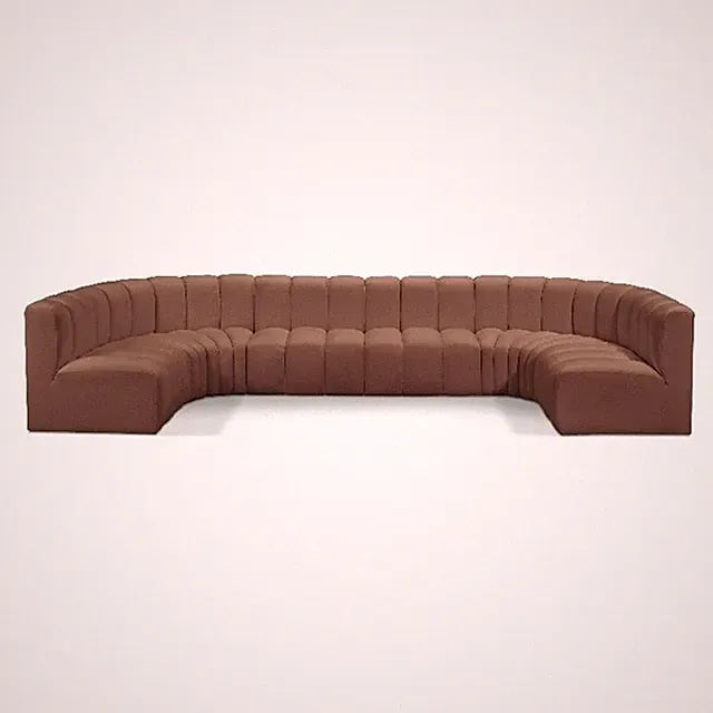 Meridian Furniture Arc Cognac Vegan Leather Modular Sectional