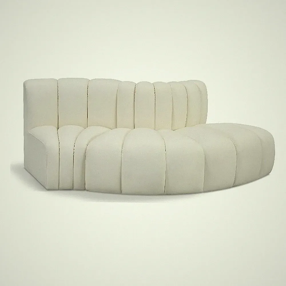 Meridian Furniture Arc Cream Vegan Leather Modular Sectional