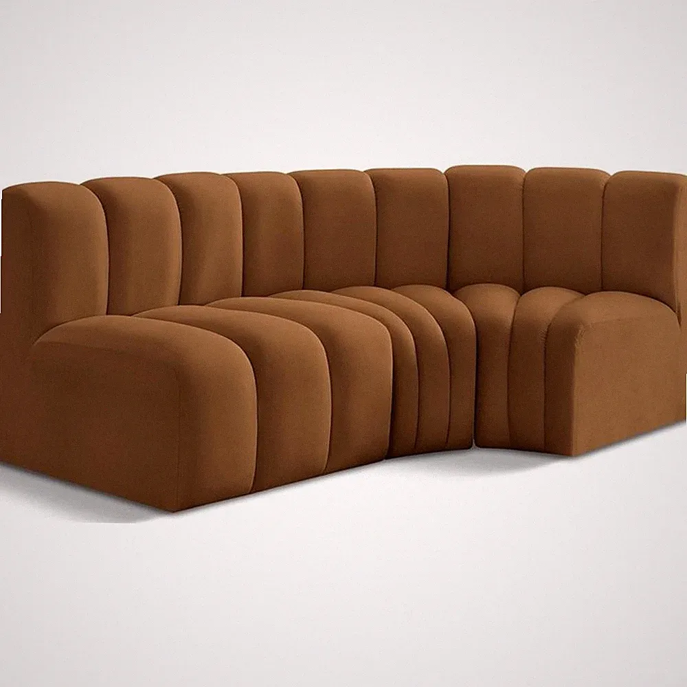 Meridian Furniture Arc Saddle Velvet Modular Sectional