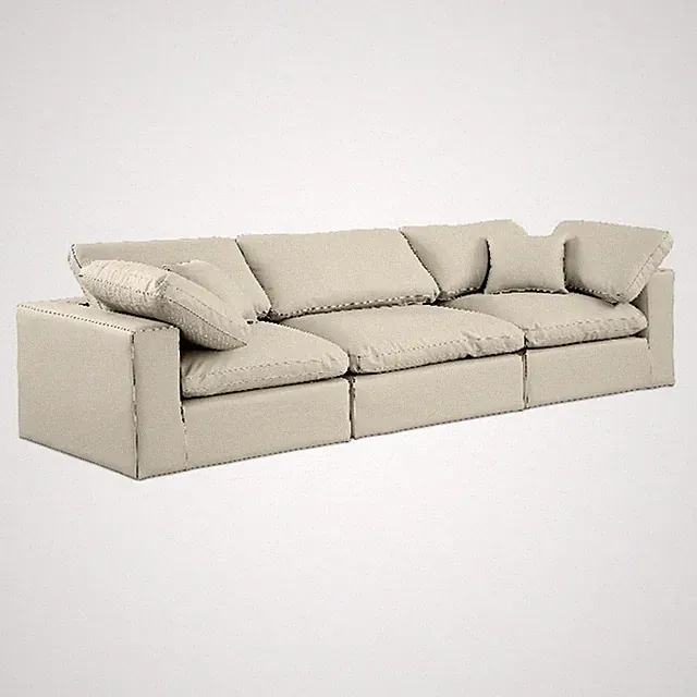 Meridian Furniture Comfy Cream Vegan Leather 3-Pc. Modular Sofa