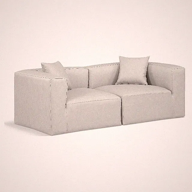 Meridian Furniture Cube Cream Vegan Leather 2-Pc. Modular Sofa