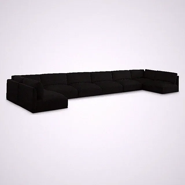 Meridian Furniture Ease Black Fabric Modular Sectional