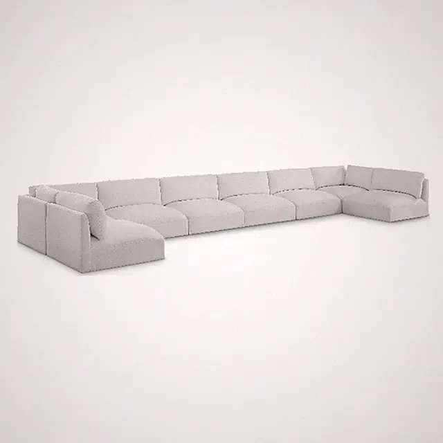 Meridian Furniture Ease Cream Fabric Modular Sectional