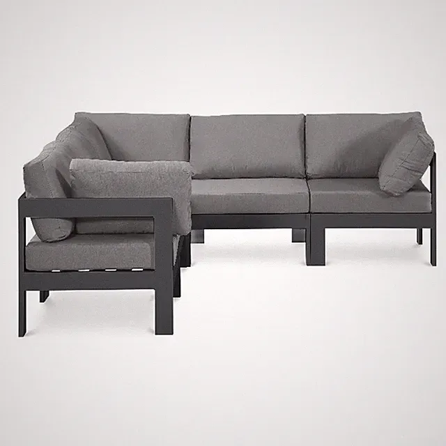 Meridian Furniture Nizuc Grey Outdoor Patio Modular Sectional