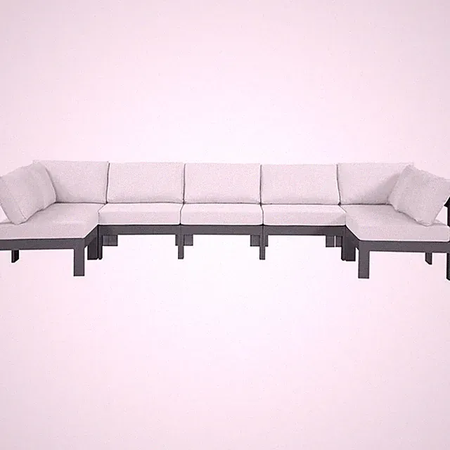 Meridian Furniture Nizuc White Outdoor Patio Modular Sectional