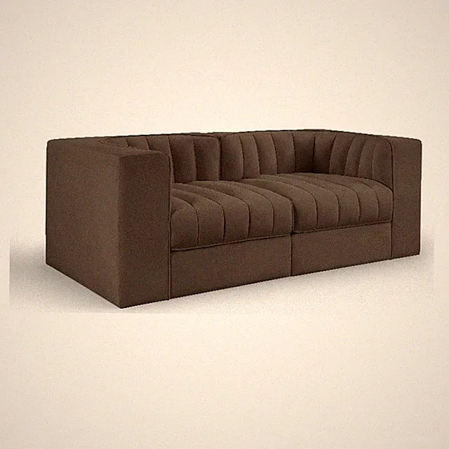 Meridian Furniture Rummi Brown Velvet Performance Fabric 2pc. Modular Sofa