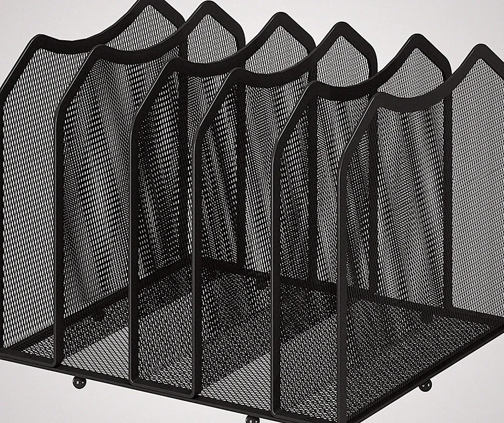 Mesh Desktop File Sorter Organizer, 5-Section Bookshelf for Desk Home Office, Bl