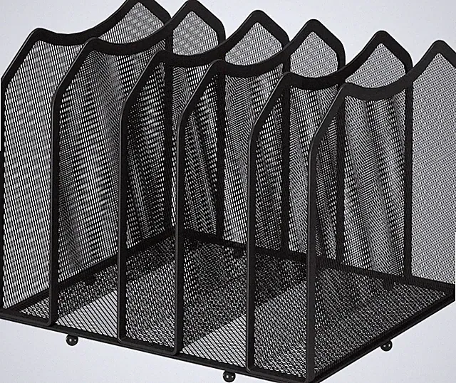 Mesh Desktop File Sorter Organizer, 5-Section Bookshelf for Desk Home Office, Bl