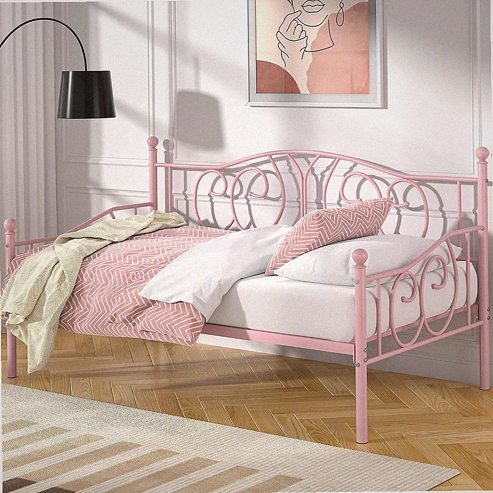 Metal Daybed Frame Multifunctional Platform Bed Sofa Mattress Foundation with