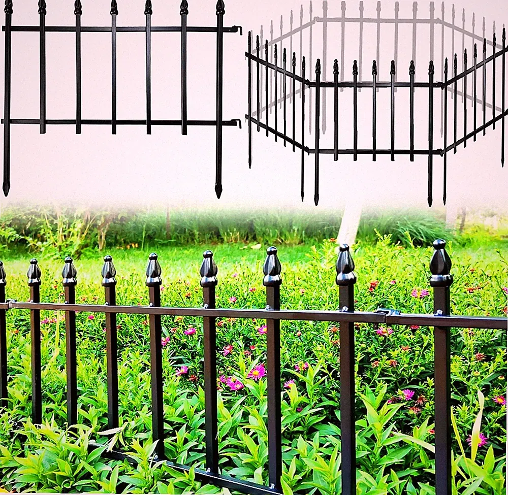 Metal Decorative Garden Fence 5 Panels 22x18 for Flower Bed Yard